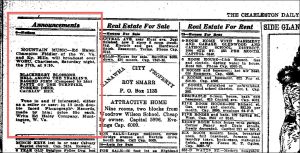 Depression-era advertisement for Ed Haley records, Charleston, WV