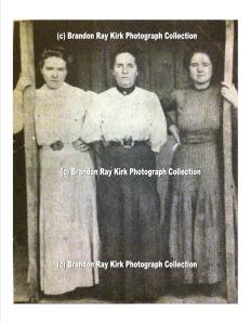 Angeline (Adkins) Lucas, shown at center, with two of her daughters, Wayne County, WV
