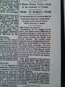 Barker-Kinder Feud in Boone County, West Virginia, 1890