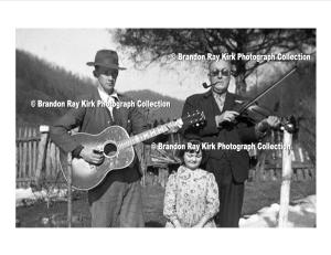 Bernie Adams and Ed Haley with Barbara Mullins, Trace Fork of Harts Creek, Logan County, WV, c.1941