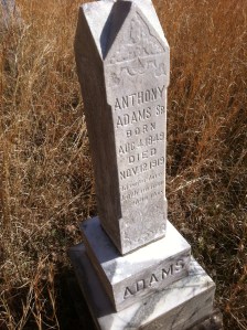 Anthony Adams grave, located on Harts Creek near the mouth of Buck Fork, Logan County, WV, 2011