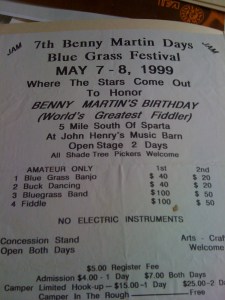 Benny Martin Days, 1999