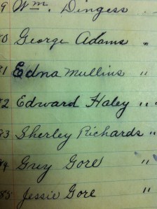 Ed Haley's baptism record, Pilgrim's Rest United Baptist Church, dated May 21, 1911