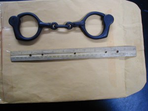 Harts Creek District constable handcuffs, owned by descendants of the Dingess family, Lincoln County, WV