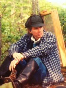 John Hartford at the Haley-McCoy grave, West Fork of Harts Creek, Lincoln County, WV, May 1998