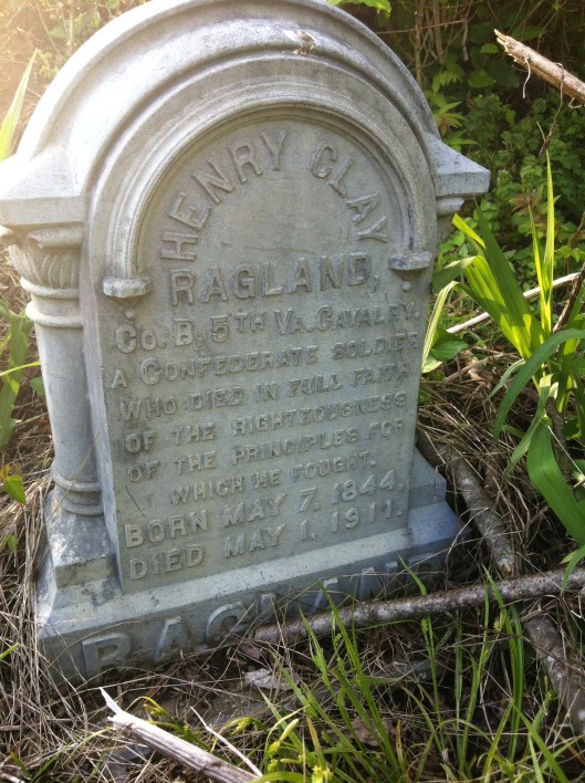 Henry Clay Ragland grave, located at Old City Cemetery in Logan, WV. 1 May 2015