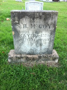 Sherman Boyd McCoy grave, located at Community Memorial Gardens, Armilda, Wayne County, WV, 26 October 2014