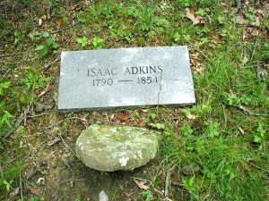 The Isaac Adkins grave is located at the Adkins Cemetery in Harts, Lincoln County, WV. Isaac (1790-1854), my great-great-great-great-great-grandfather was the second-largest slave-owner in Logan County in 1850
