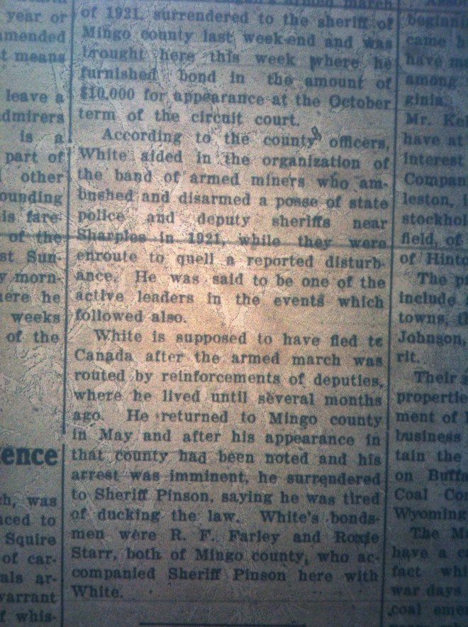 Lewis White Blair Mountain LB 08.01.1924 2