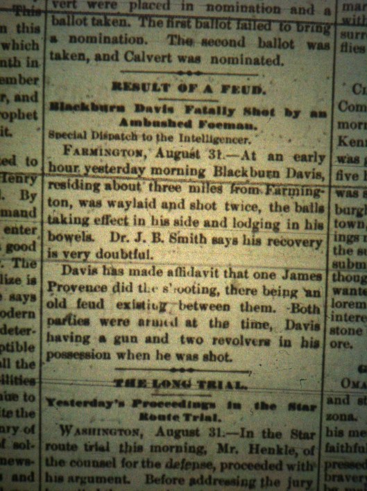 Farmington Feud WI 09.01.1882