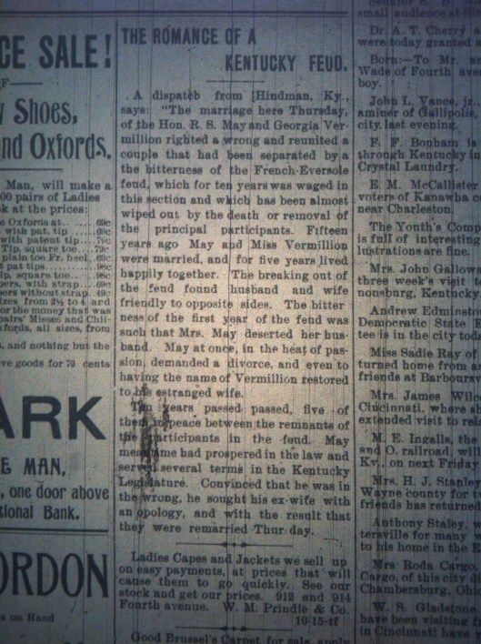 French-Eversole Feud HuA 10.21.1896