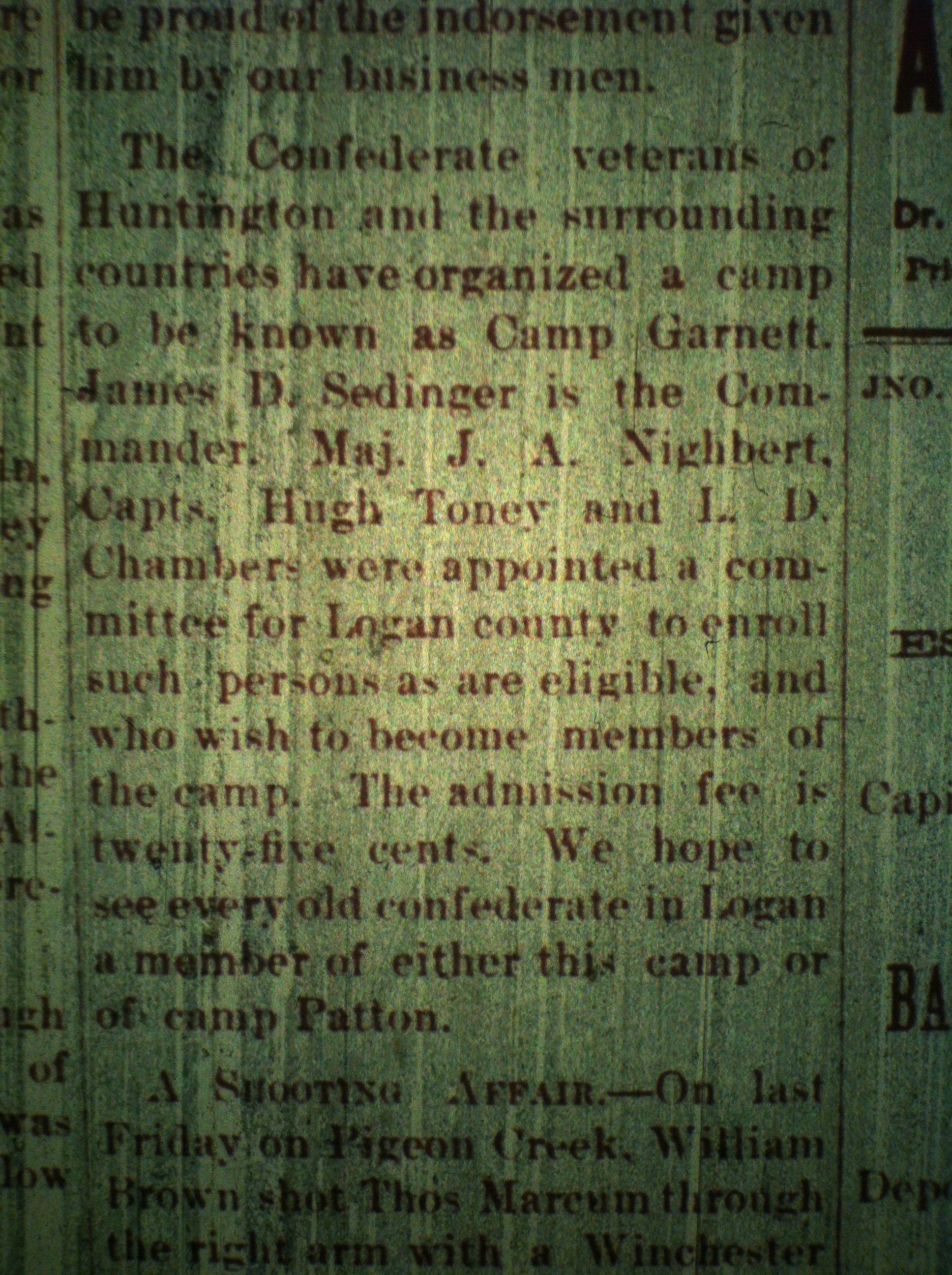 Gamp Garnett organize LCB 01.09.1890