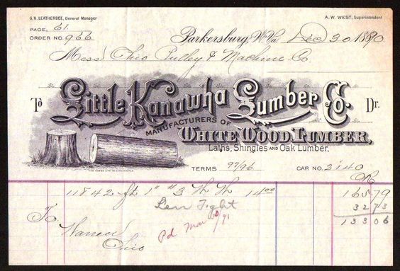 Little Kanawha Lumber Company Letterhead 1890.jpg