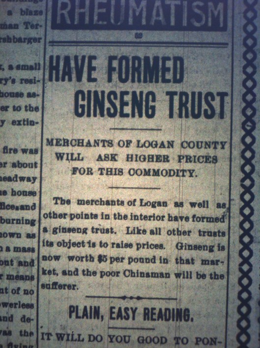 Logan Ginseng Trust Formed HA 10.09.1899