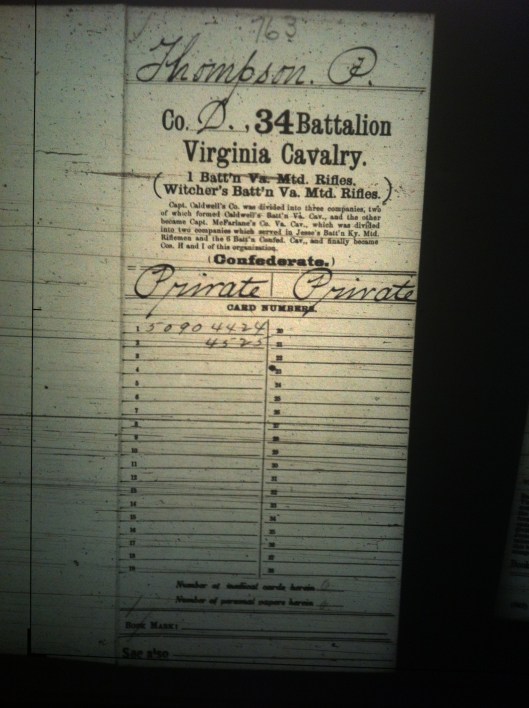 P Thompson military record 1