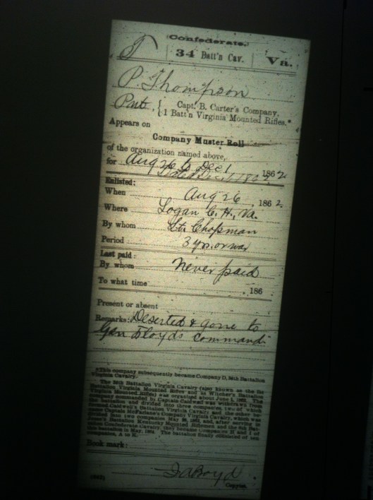 P Thompson military record 2