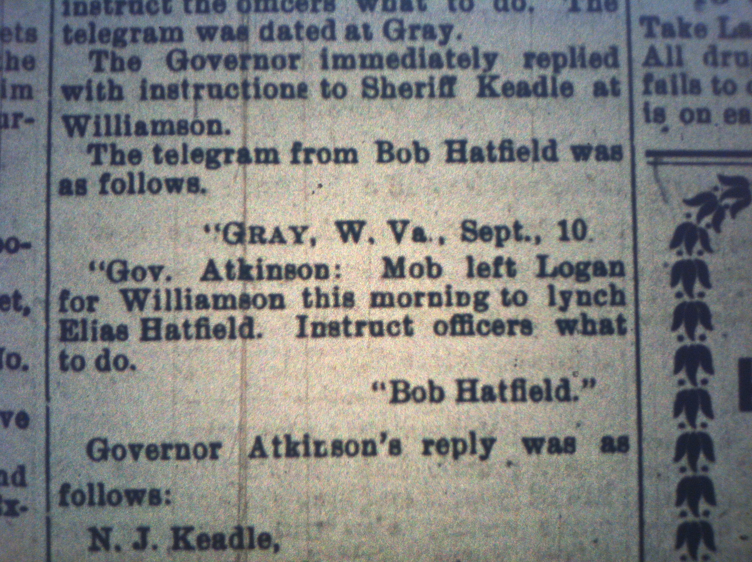 Mob Formed to Lynch Elias Hatfield HA 09.11.1899 4