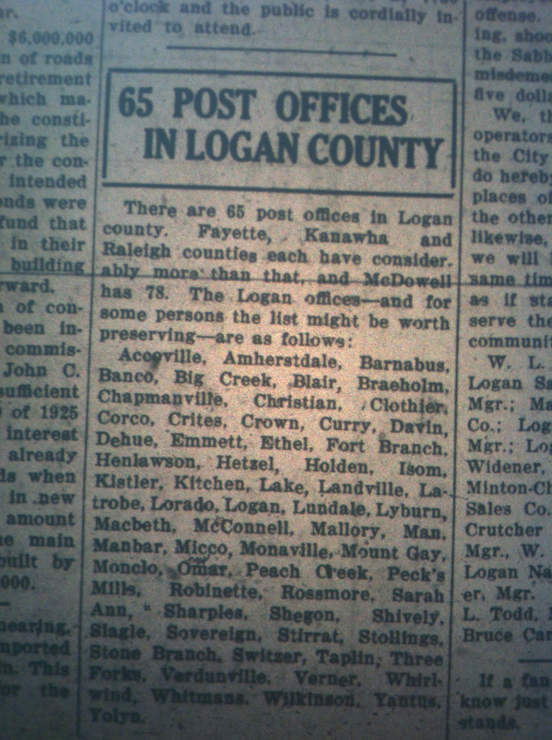 65 Post Offices in Logan County LB 09.24.1926.JPG