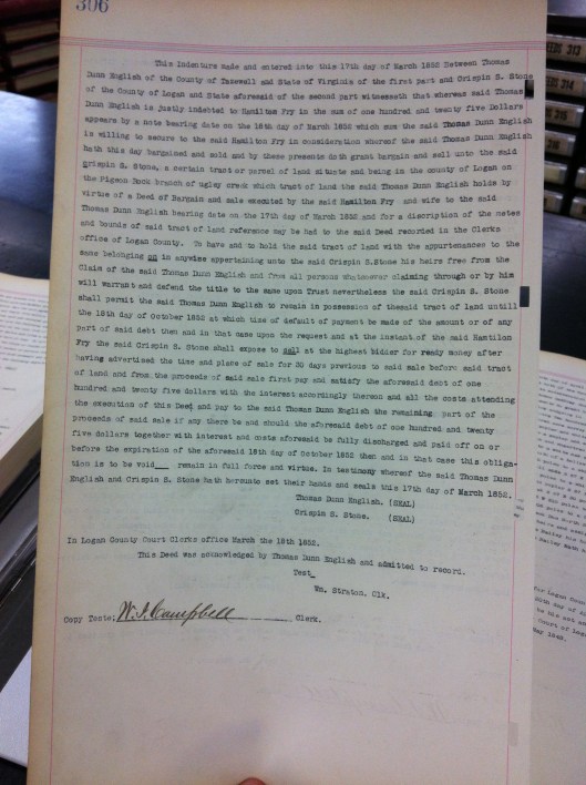 Thomas Dunn English and Crispin Stone to Hamilton Fry 1852 1