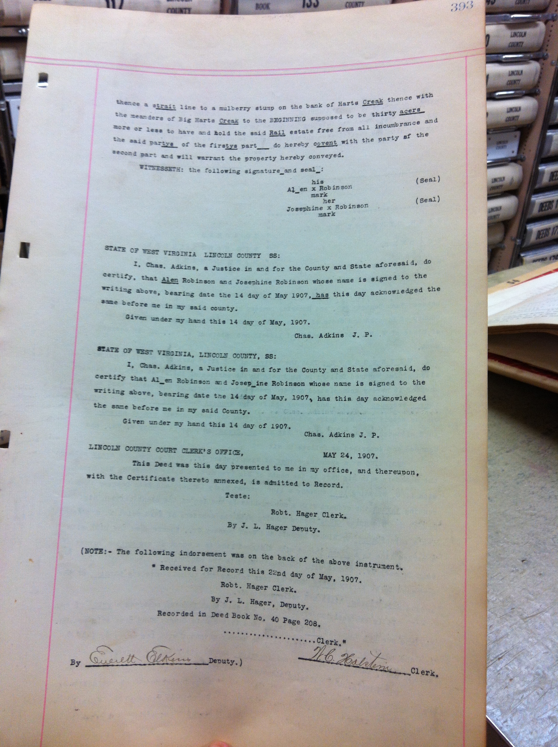 Allen Robinson to Hiram Lambert Deed 2