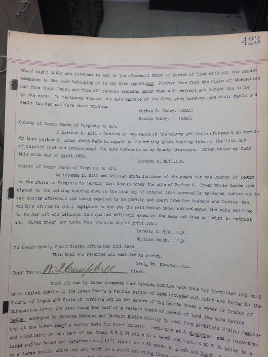 Burbus Toney to Squire Toney Deed 2