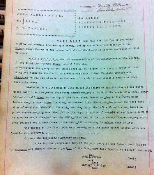 John Clay Farley to Grant Farley Deed 2