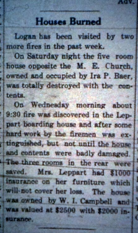 Fires in Logan LD 11.28.1912