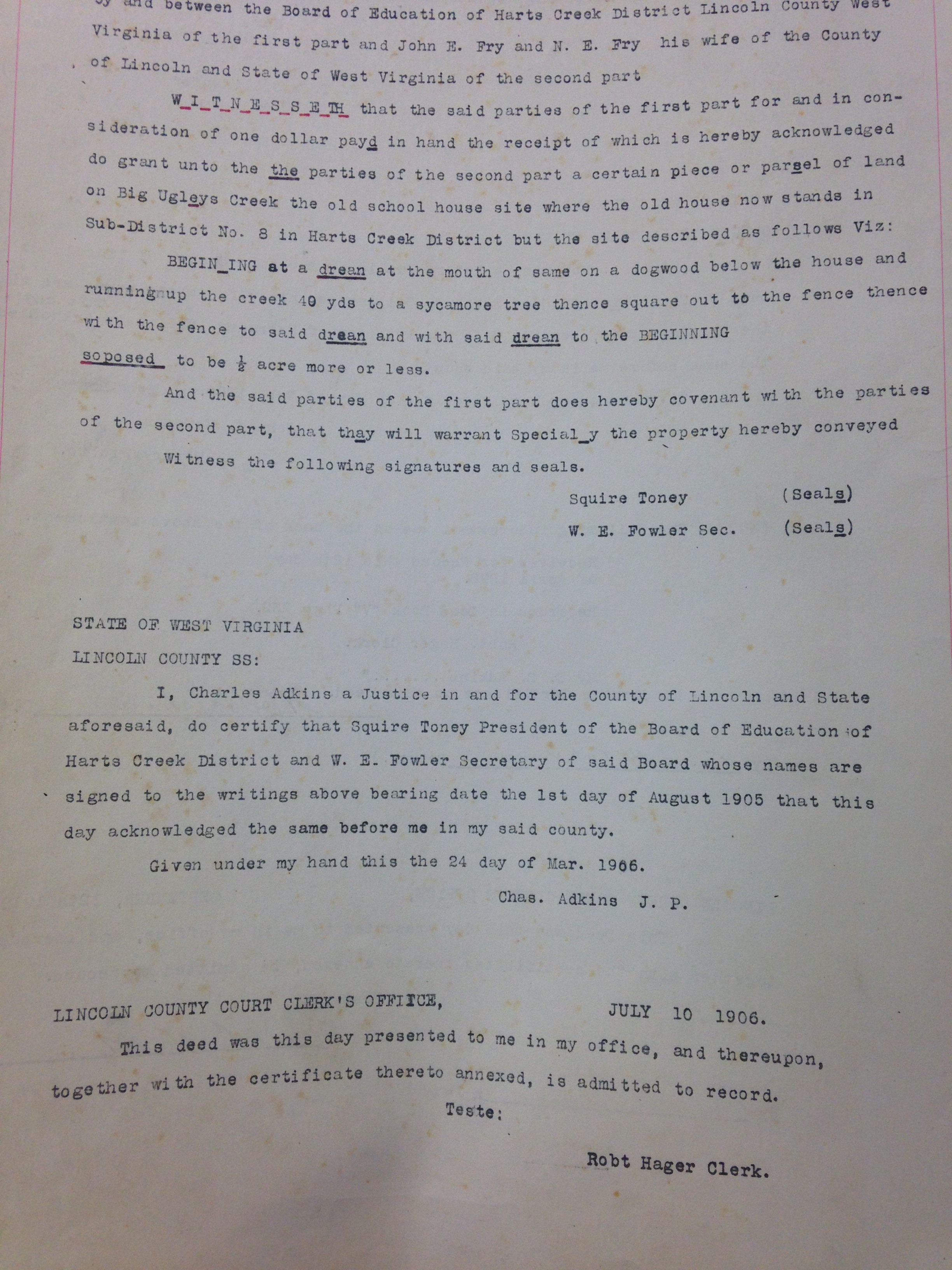 Board of Ed to John E. Fry 2