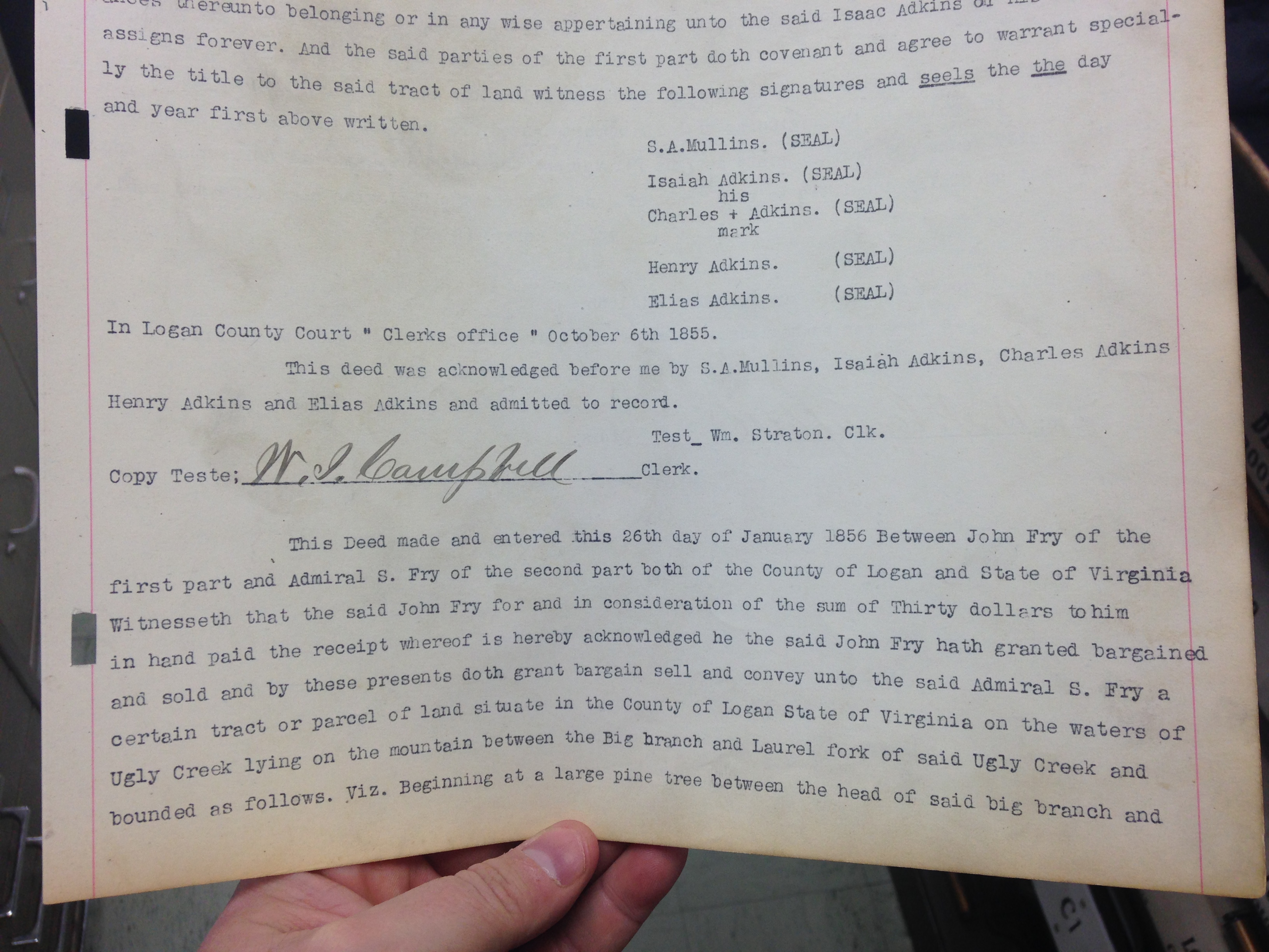 John Fry to A.S. Fry Deed 1