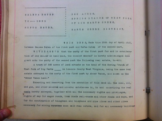 Salena Estep to Rufus Estep 1