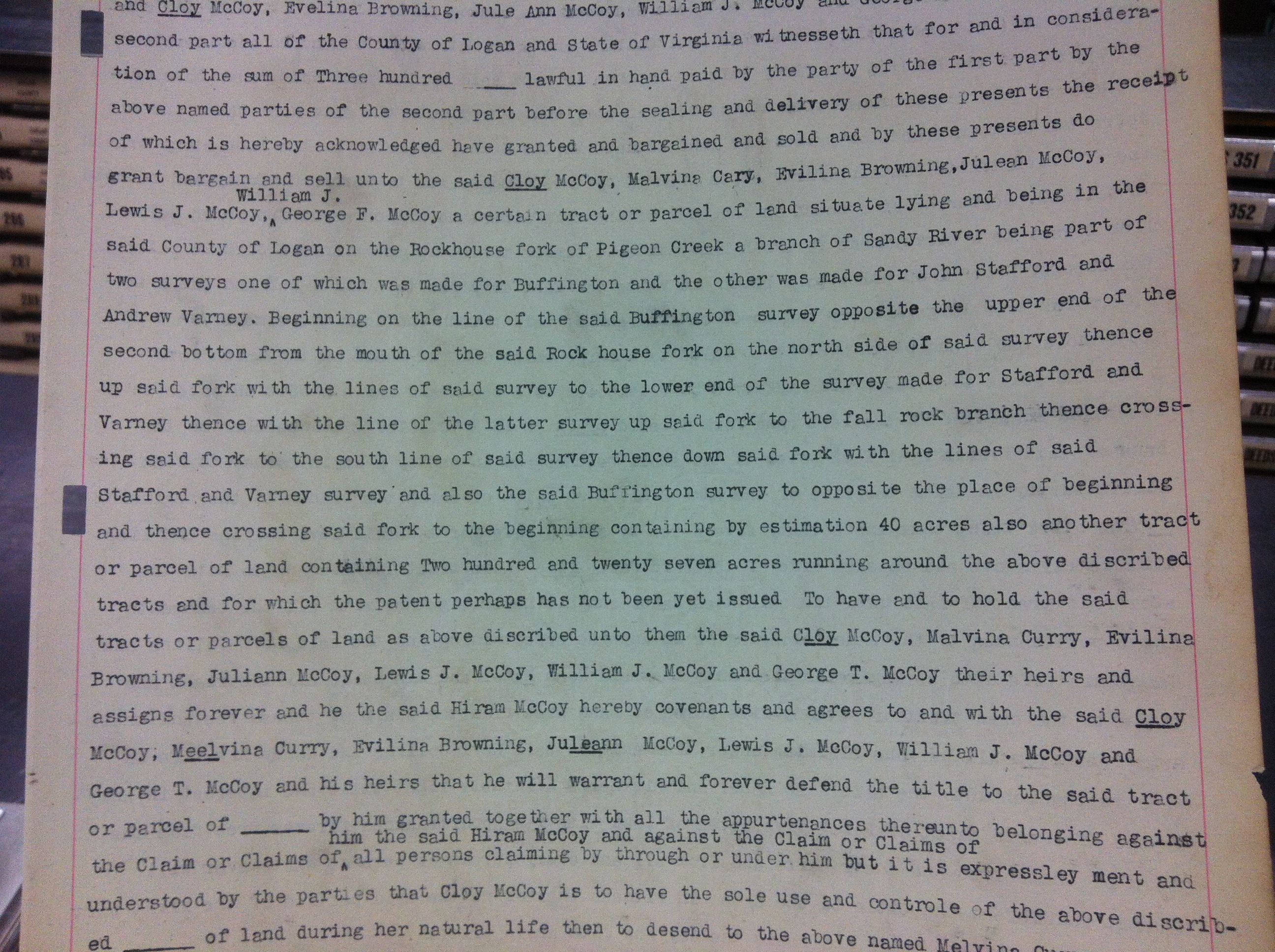 Hiram McCoy to McCoy Heirs 1853 3