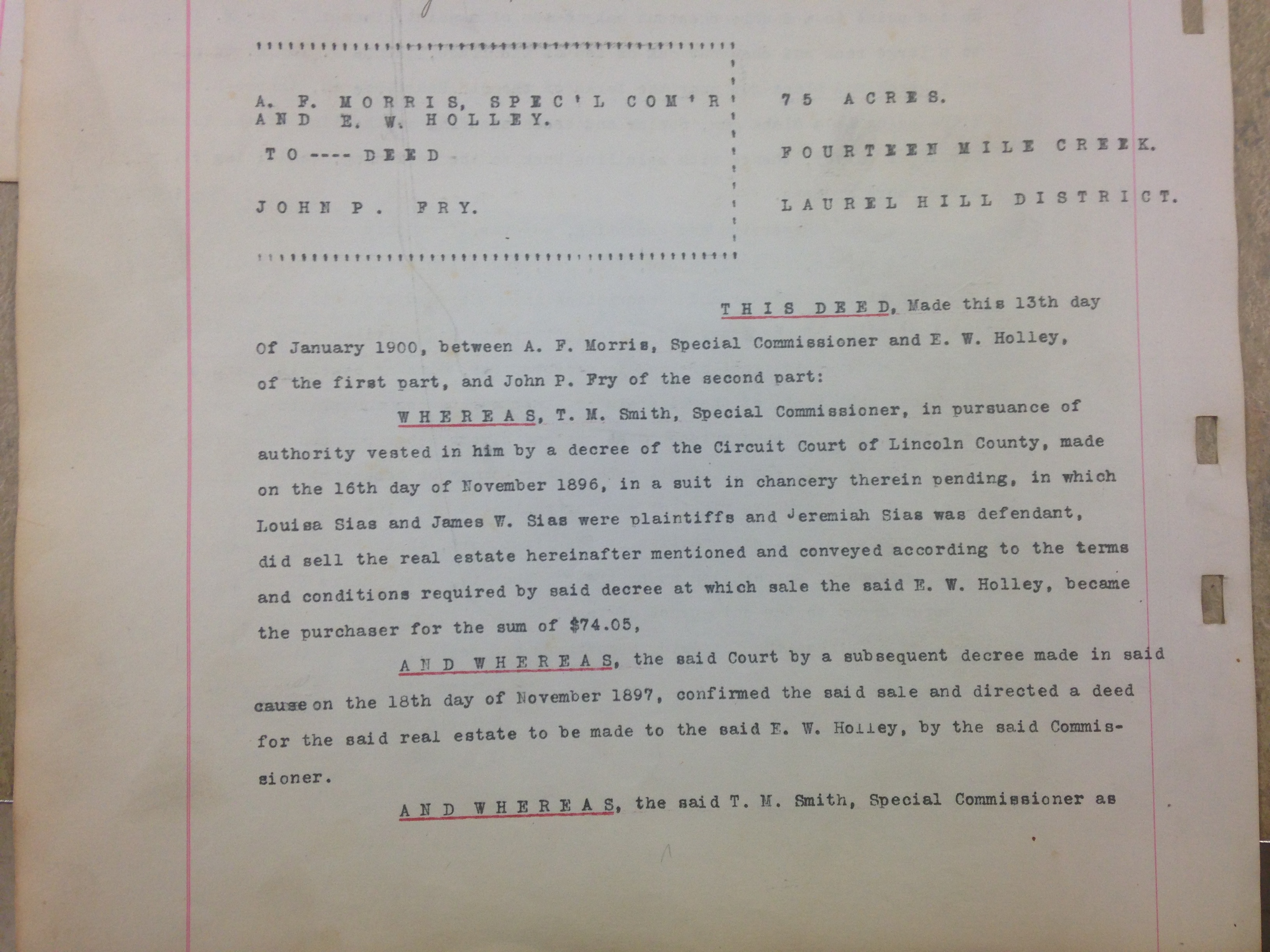 Morris and Holley to John P. Fry 1