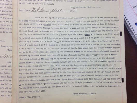 James Browning to Josiah Browning Deed 1