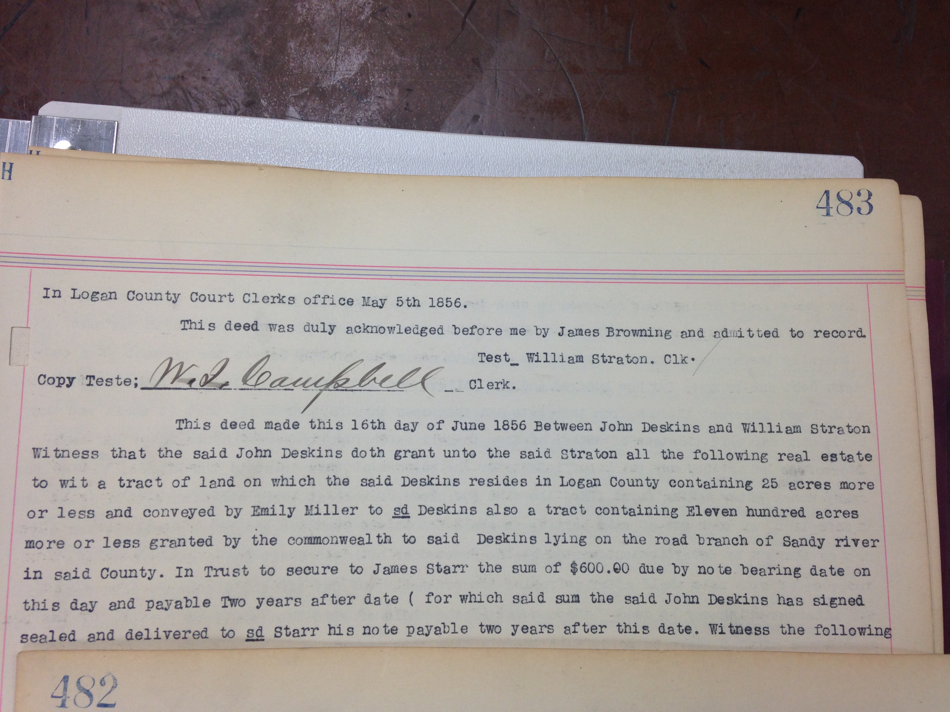 James Browning to Josiah Browning Deed 2