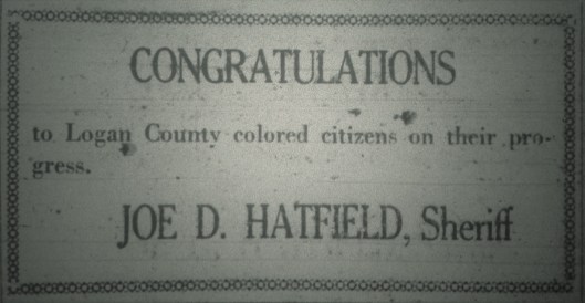 Joe Hatfield Congratulates Colored People LB 04.16.1929.JPG