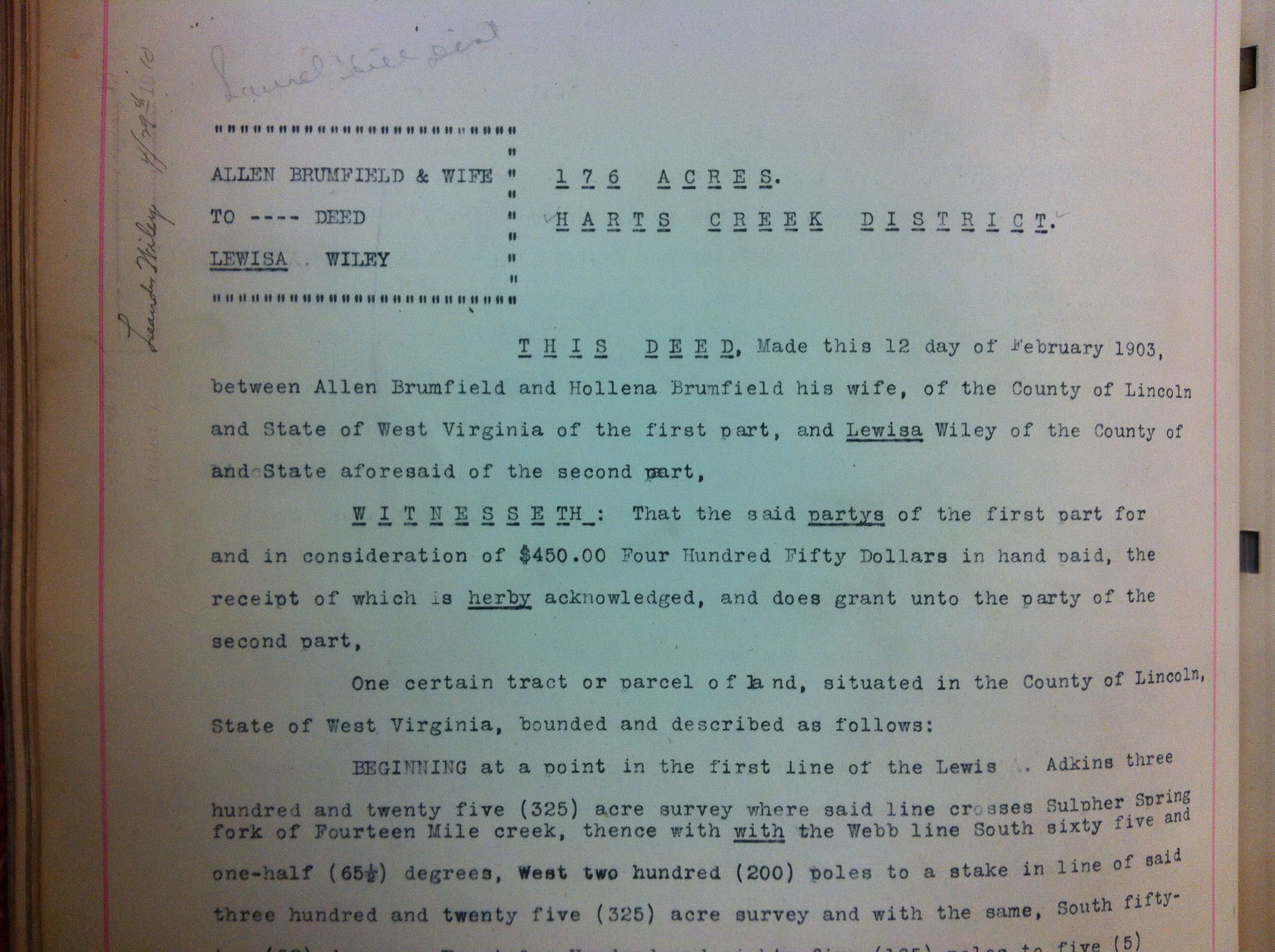 Al Brumfield to Louisa Wiley 2