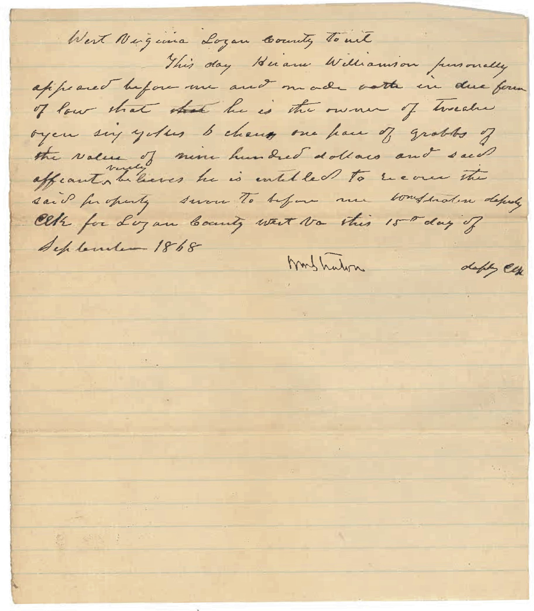 Anderson Hatfield and James Vance Document 1868 5