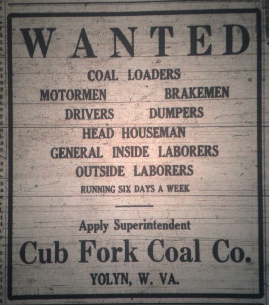 Cub Fork Coal Company at Yolyn Ad LB 06.08.1923.JPG