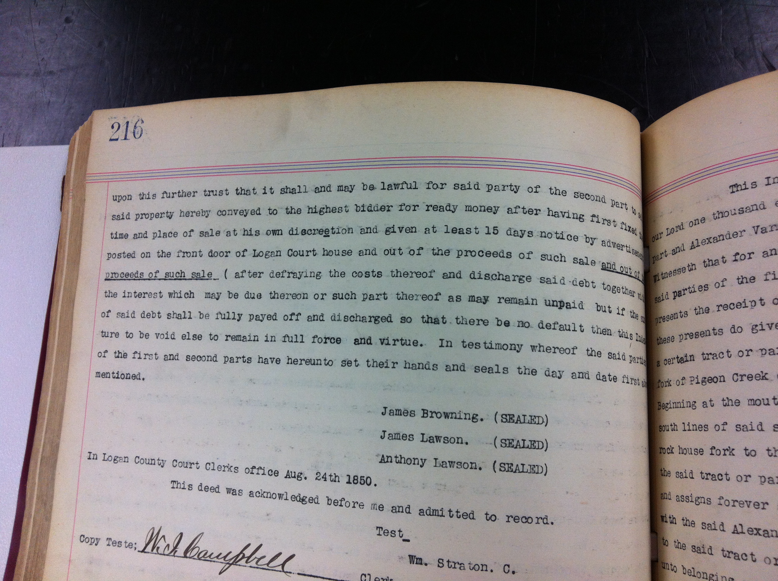 James Browning Trust Deed to Lawson 1850 2