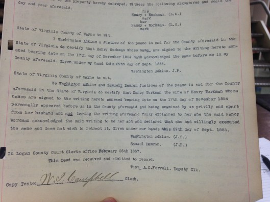 Henry Workman to James Browning Deed 2