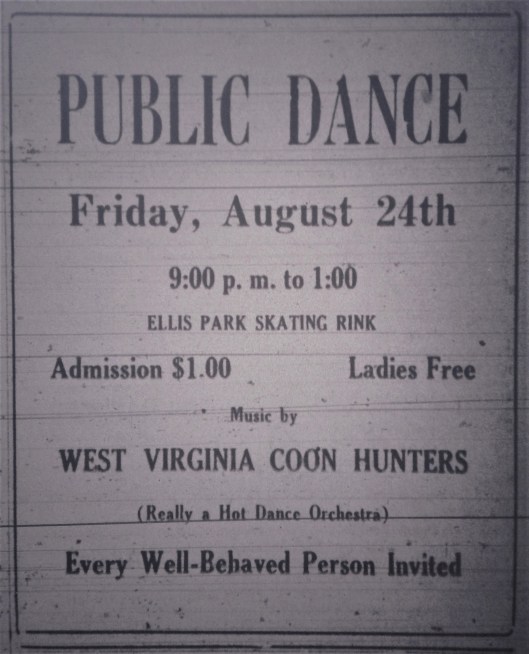 Public Dance at Ellis Park LB 08.24.1928